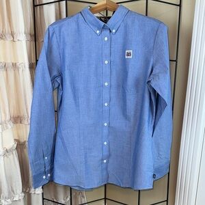 Mini Cooper Womens Blue Button Down Long Sleeve Shirt Size XL NWT
